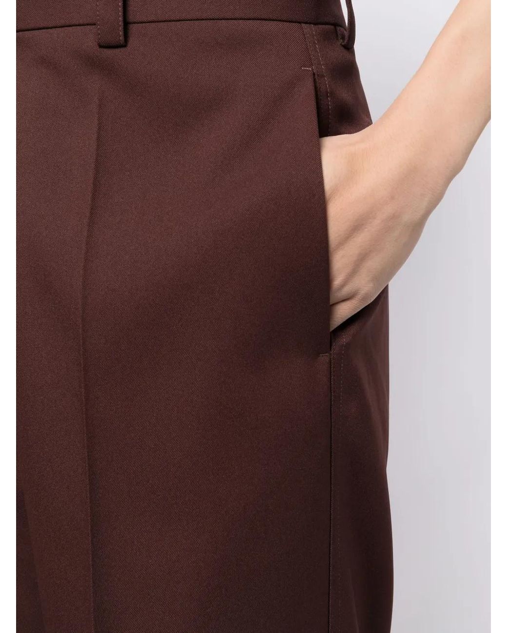 Jil Sander Brown Pressed-Crease Tailored Trousers for men