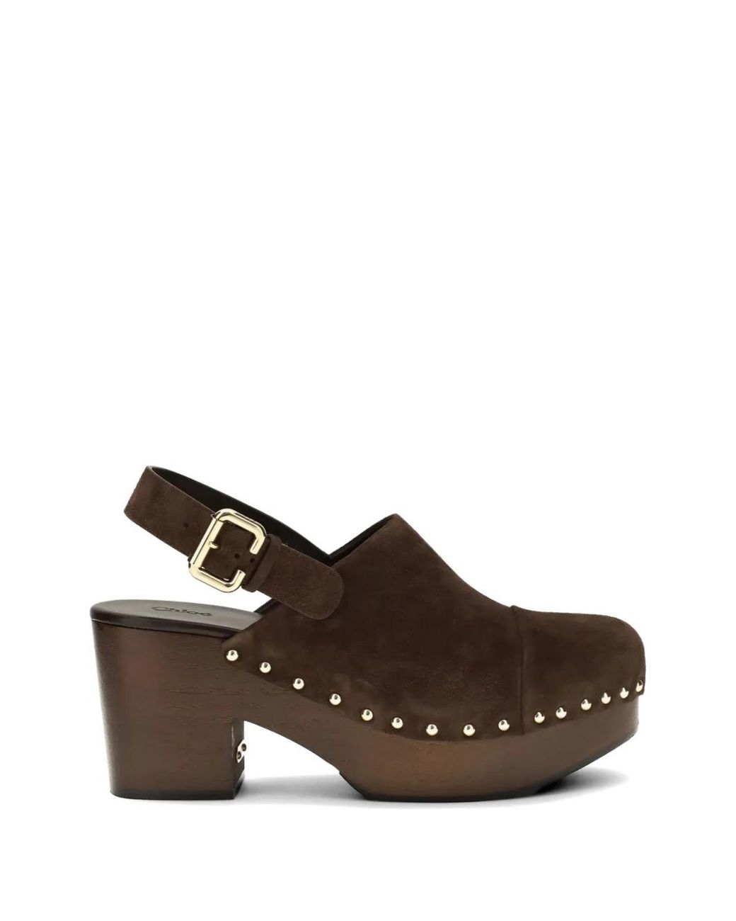 Chloé Brown Clogs With Studs And Platform