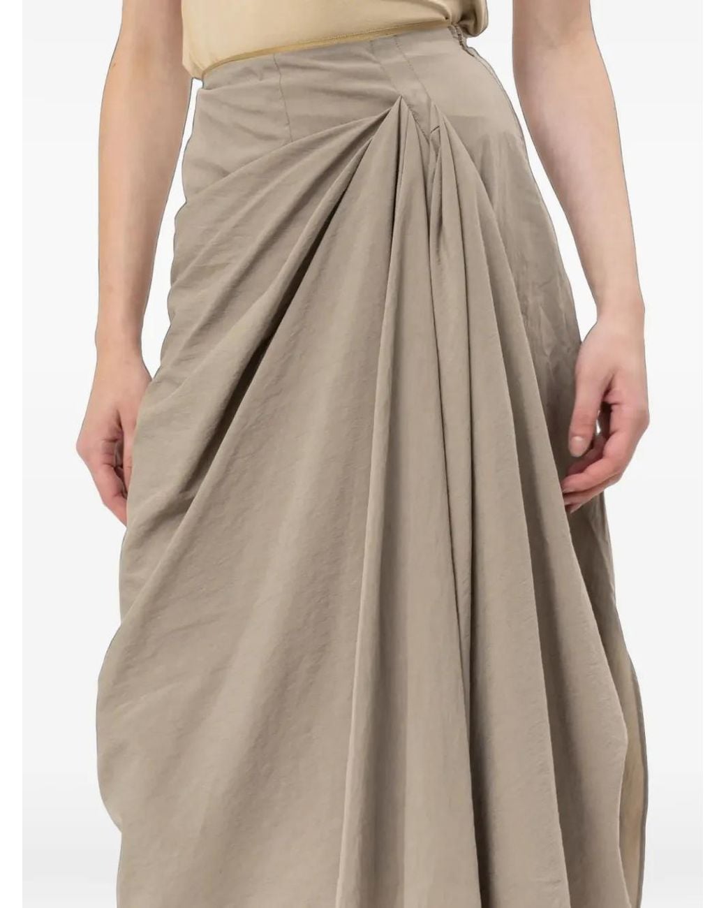 Entire studios Natural Fleur Asymmetrical Draped Skirt