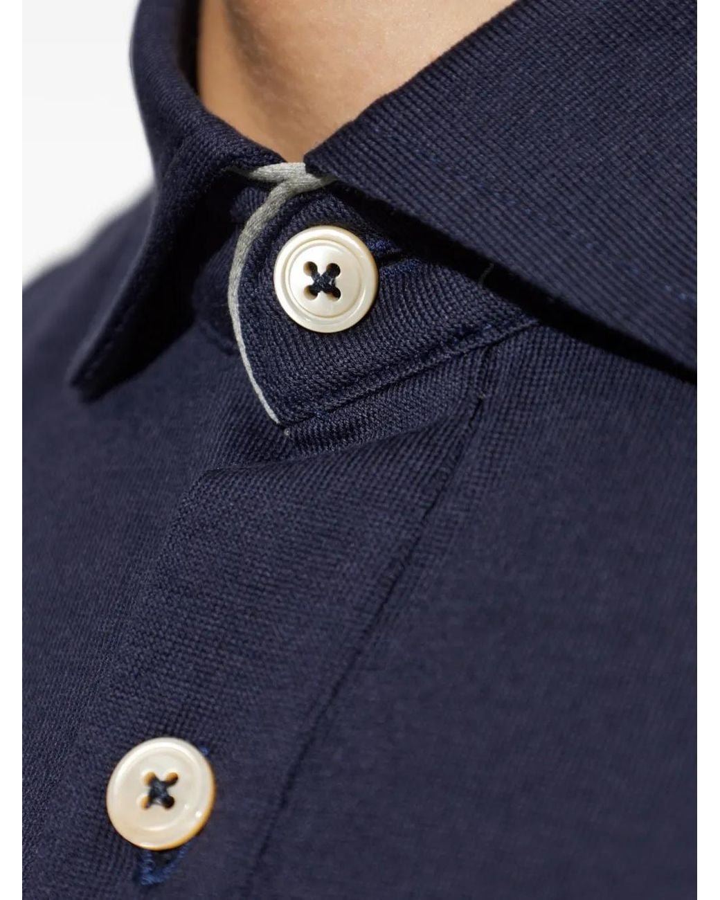 Eleventy Blue Pique-Knit Long-Sleeve Shirt for men
