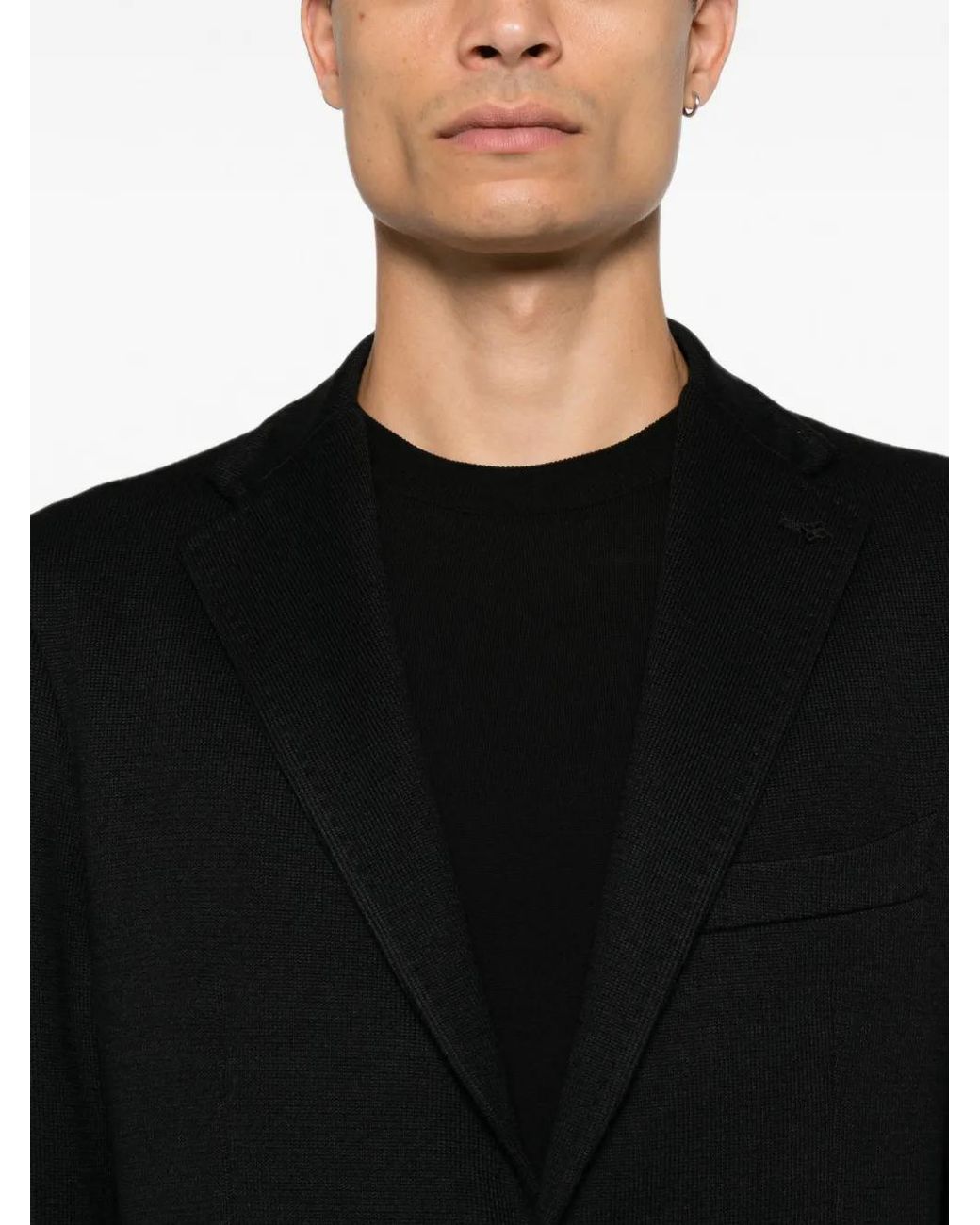 Tagliatore Black Blazer Giacca À Revers Crantés Et Boutonnage Simple for men