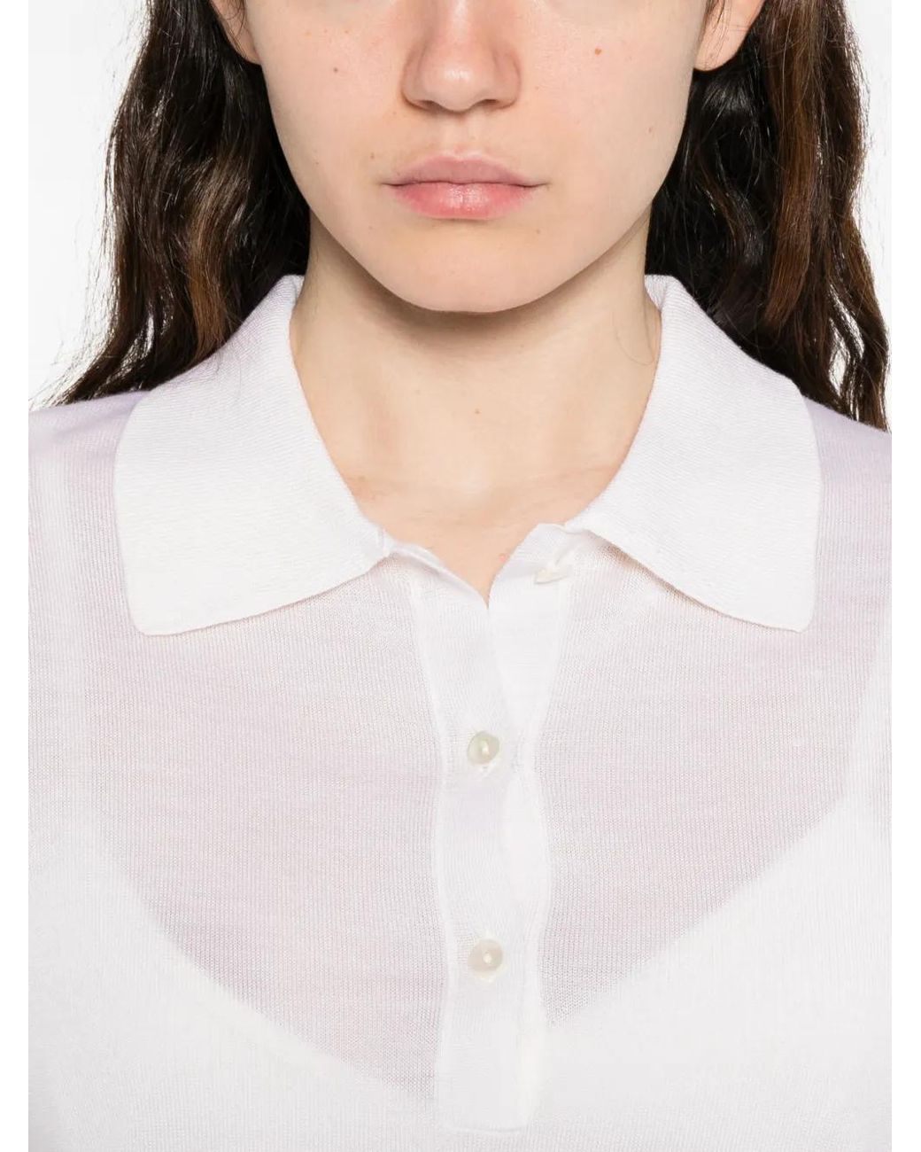 P.A.R.O.S.H. White Collared Polo Top