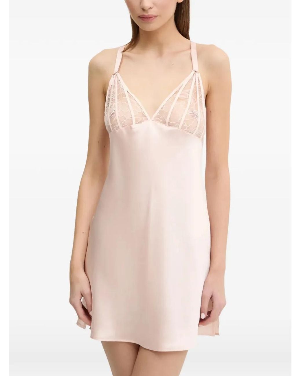 Chantelle Pink Lace Strappy Nightdress