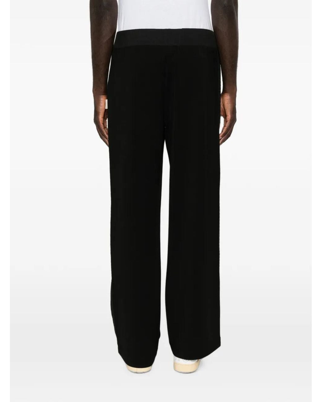 RETERNITY Black Logo-Print Drawstring Track Pants for men