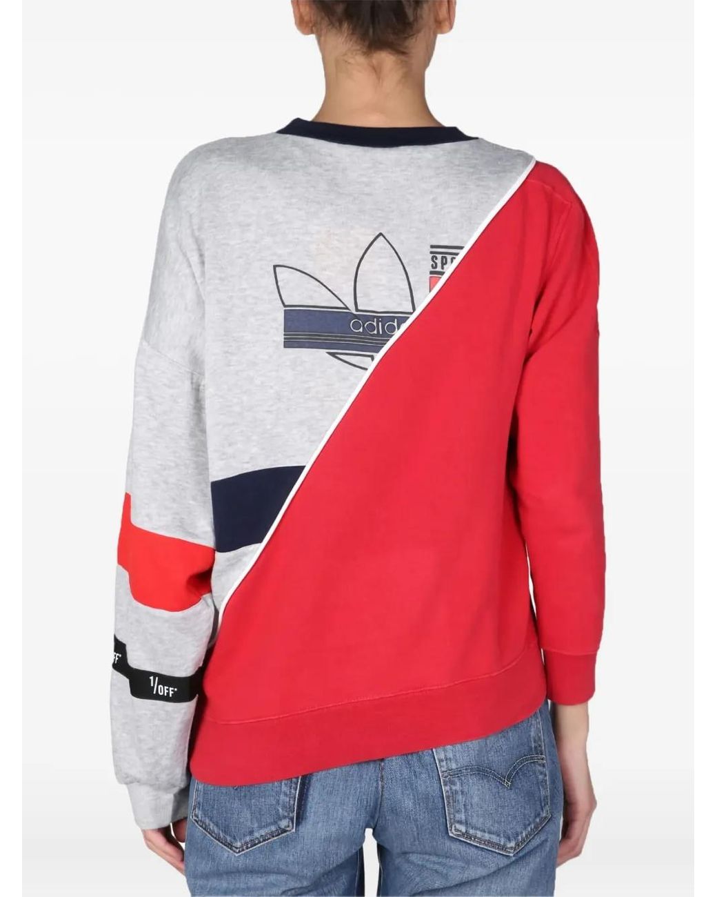1/OFF Red Colourblock Logo Sweatshirt