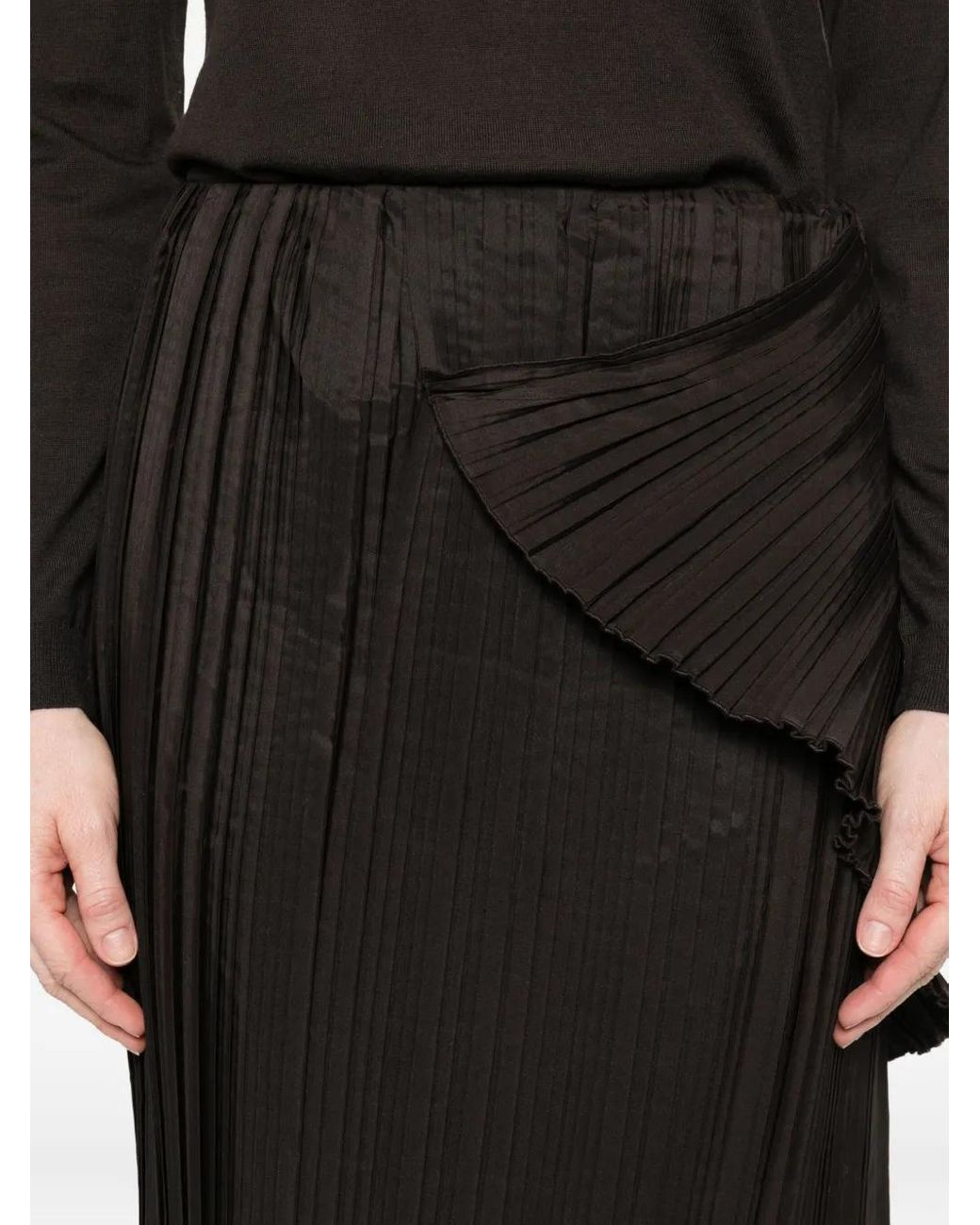 Liviana Conti Black Plissé Skirt