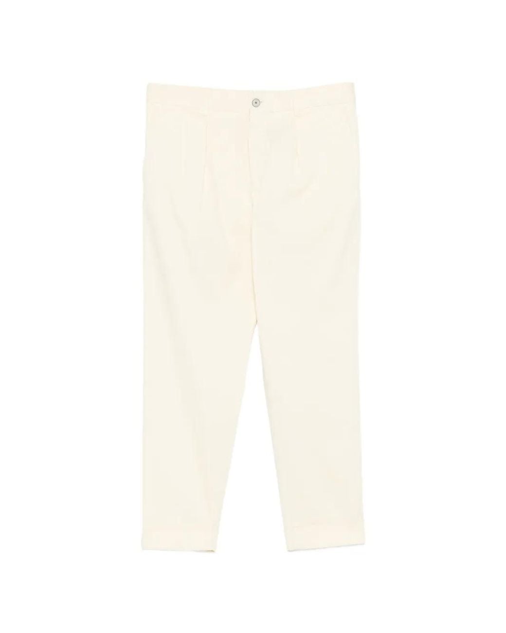 Incotex White Pleated Trousers for men