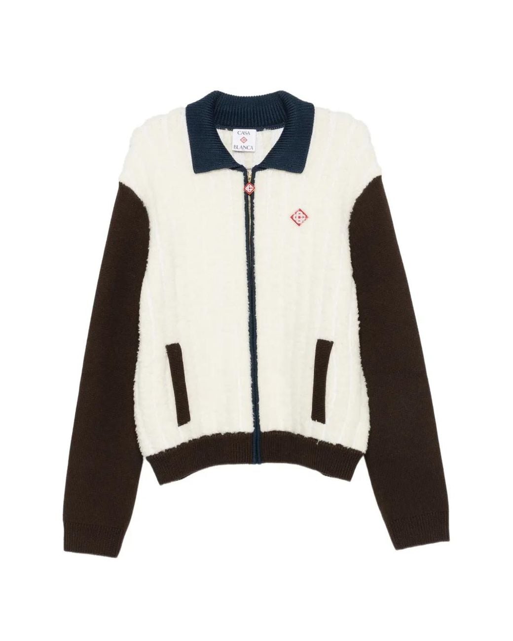 Casablanca White Café Culture Wool Fleece Track Jacket for men
