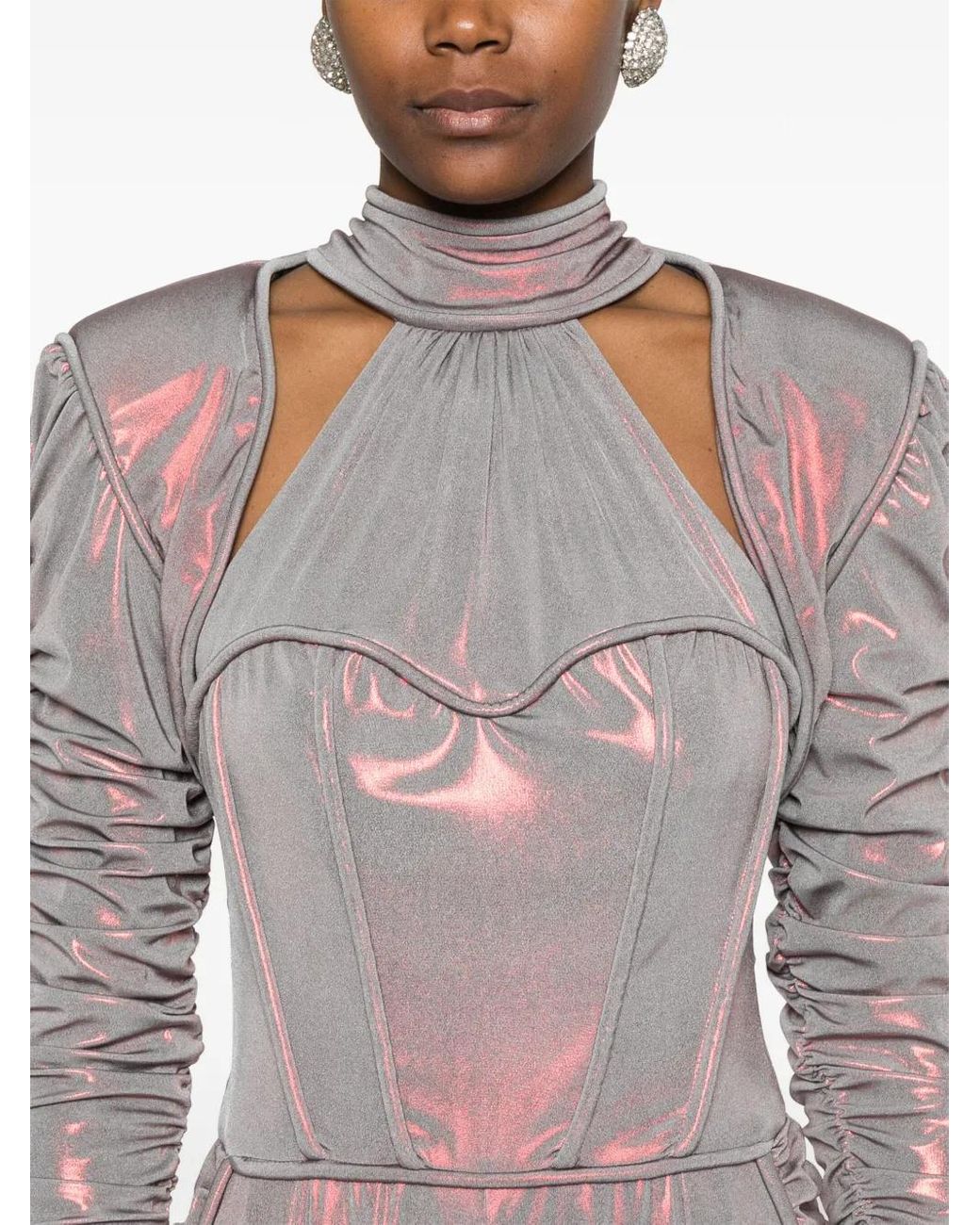 MITILIANE COUTURE Gray Holographic Jumpsuit