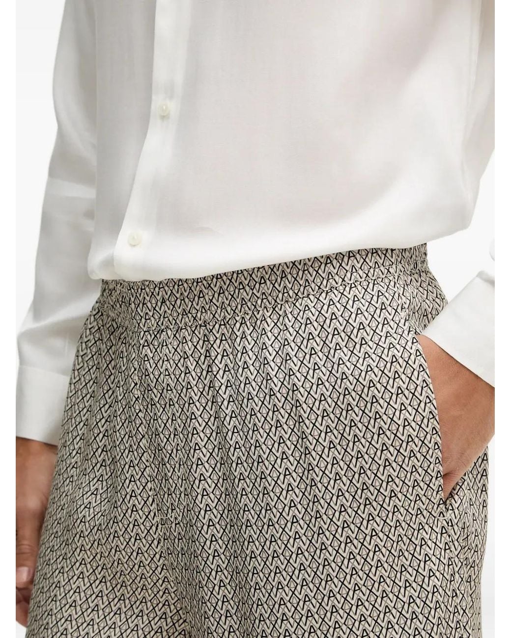 ARMANI EXCHANGE Gray Patterned Elasticated Shorts for men