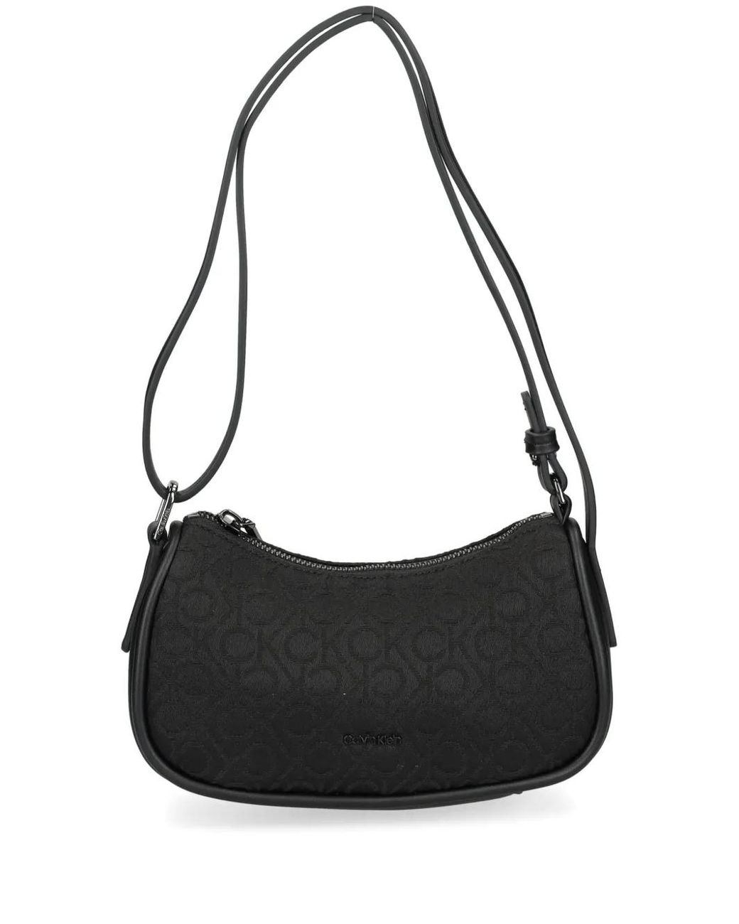 Calvin Klein Black Logo-Print Shoulder Bag
