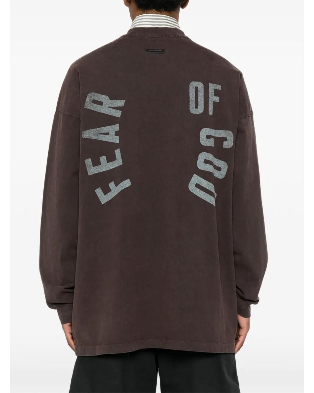 Fear Of God Brown Logo-Print Long-Sleeve T-Shirt for men