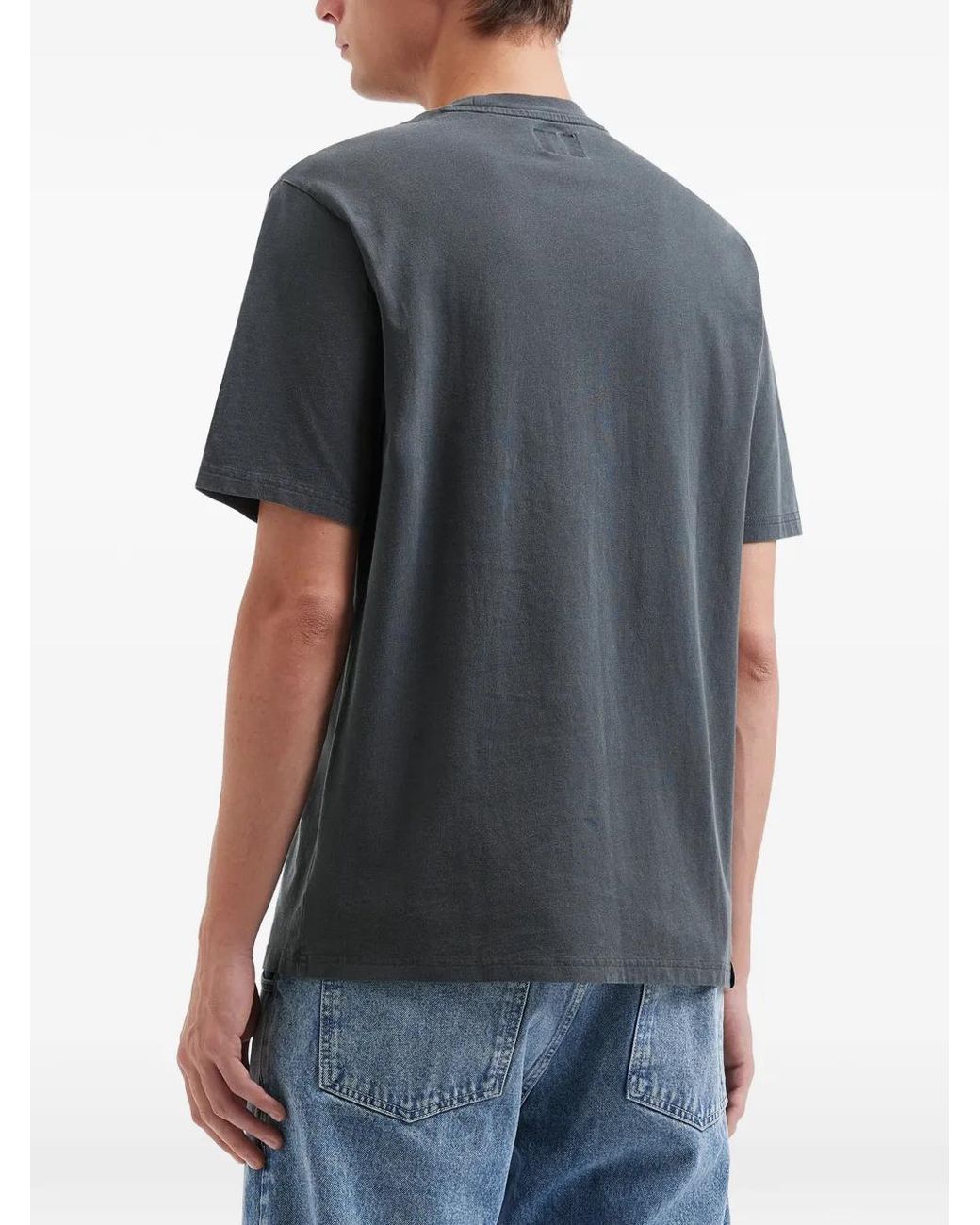 Izzue Blue Teddy-Bear-Embroidered Crew-Neck T-Shirt for men