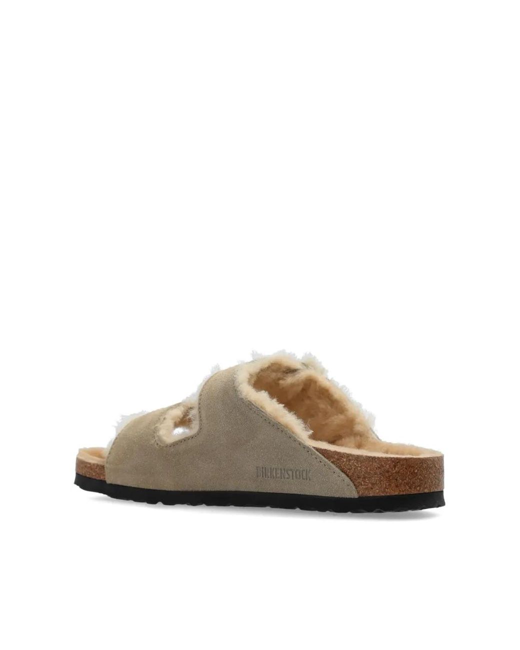 Birkenstock White Arizona Taupe Suede Sandals