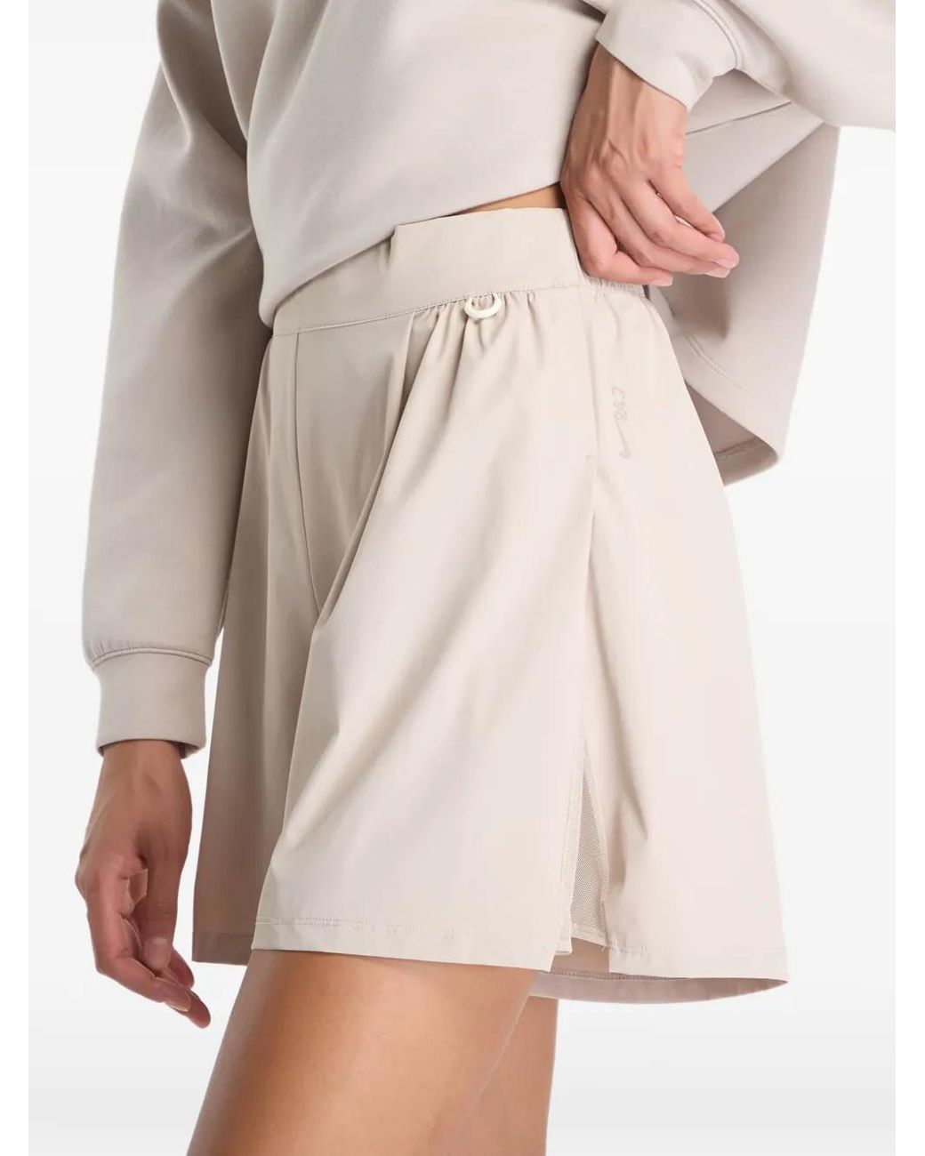 Nike White 24.7 Perfectstretch Pleated Side-Slit Shorts