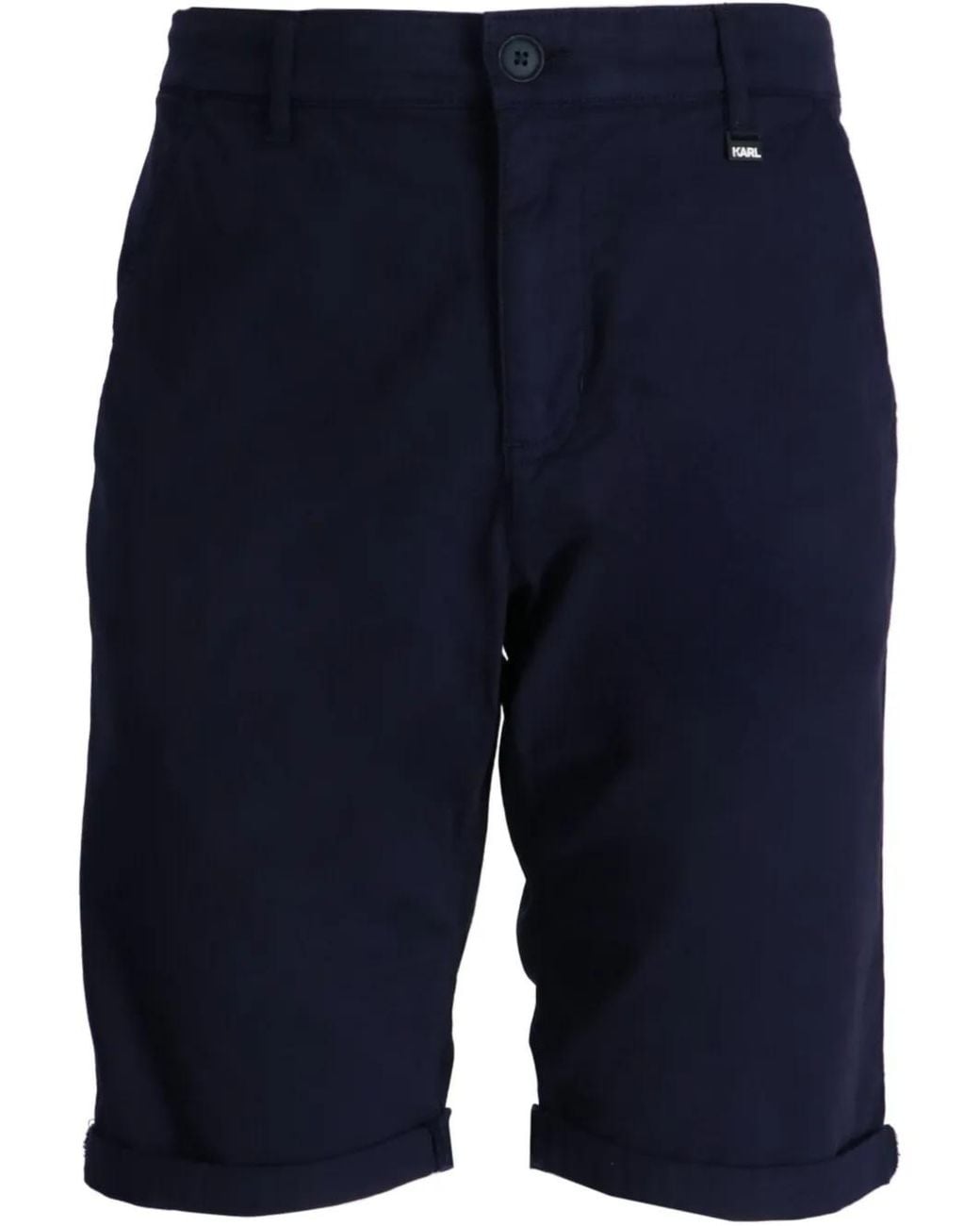 Karl Lagerfeld Blue Cotton Chino Shorts for men