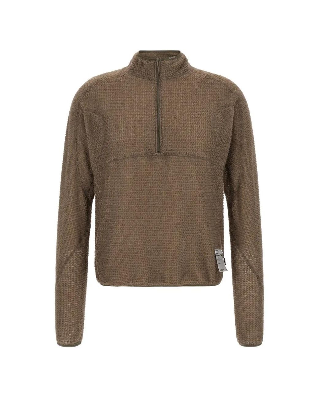 Satisfy Brown Half-Zip Sweater for men