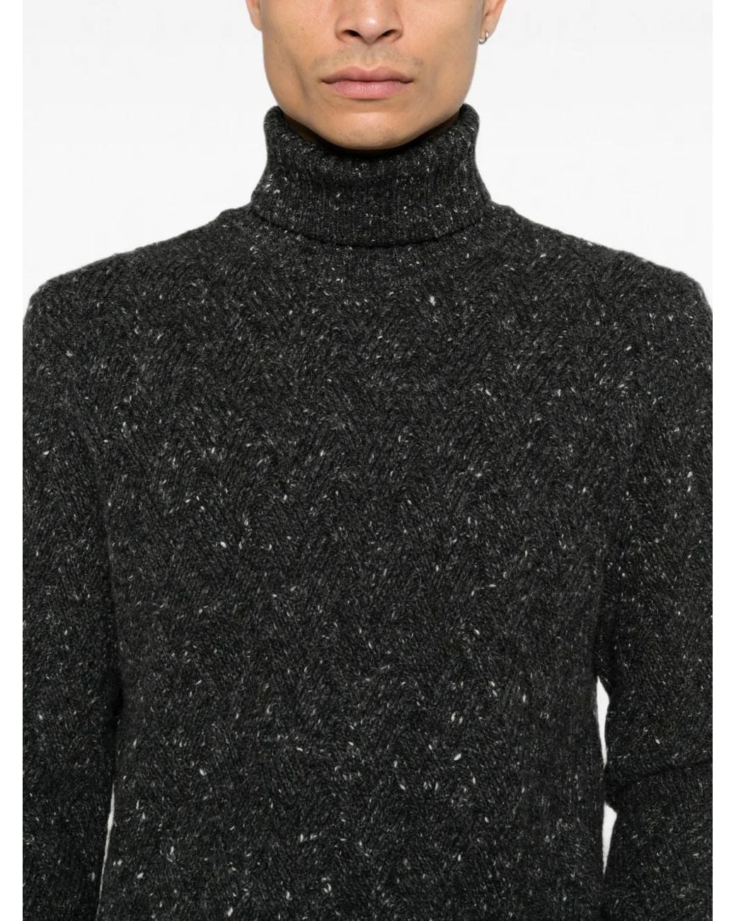 Eleventy Black Pull À Col Roulé for men