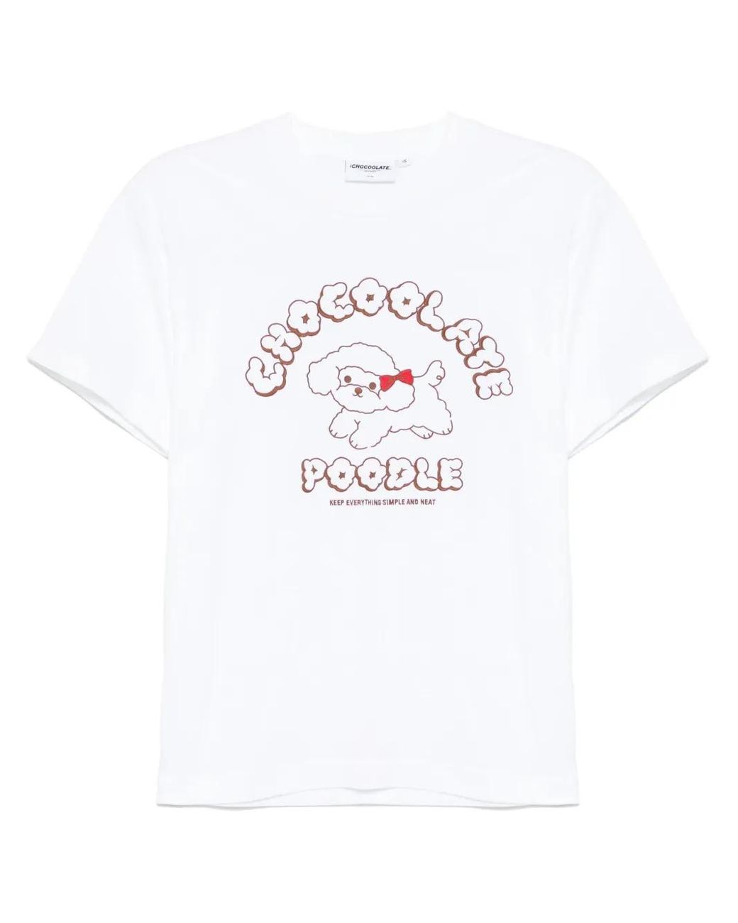 Chocoolate White Poodle Graphic T-Shirt