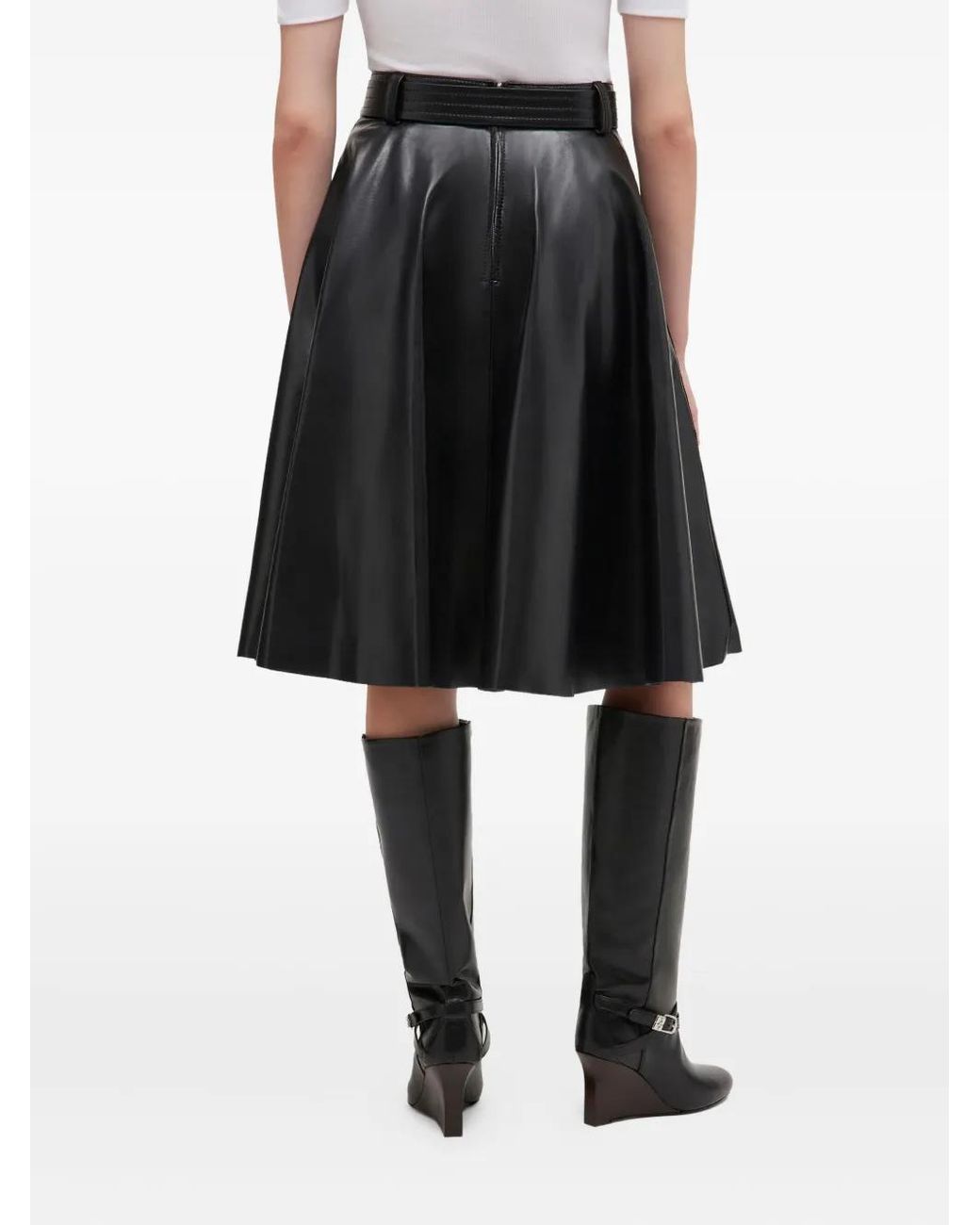 Ganni Black Leather Skirt
