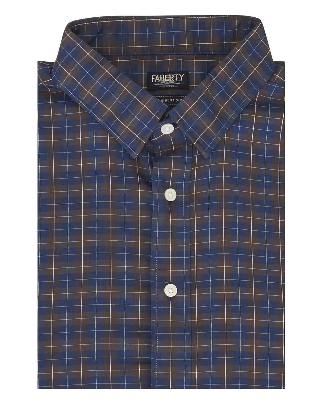 Faherty Brand Blue Check-Pattern Shirt for men