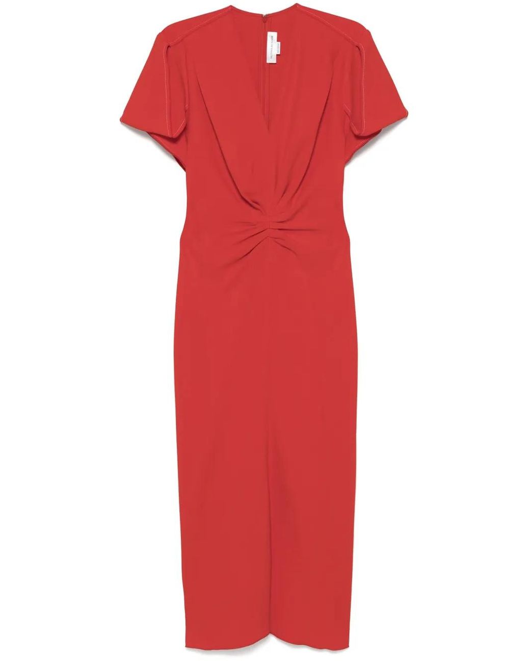 Victoria Beckham Red Cady Maxi Dress