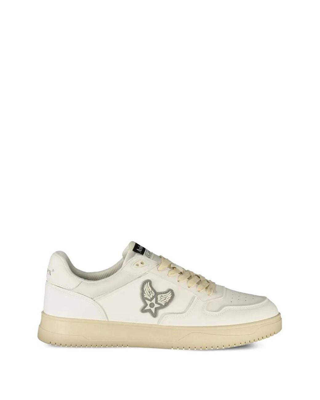 Avirex White Logo-Patch Sneakers for men