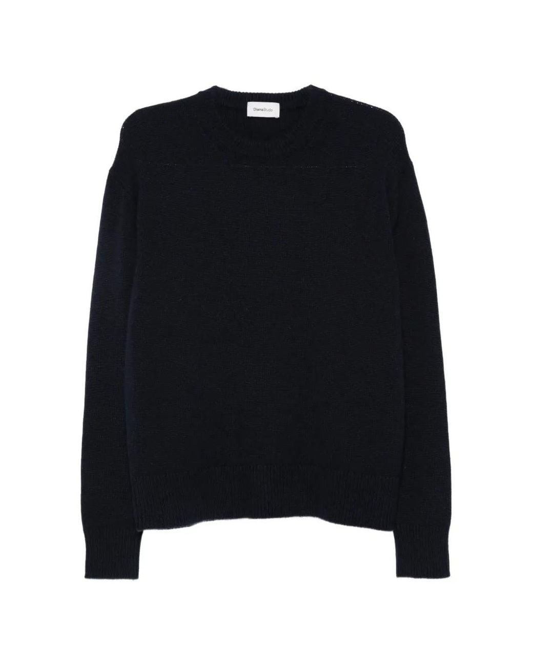 Diana Studio Black Crew-Neck Ribbed-Trim Sweater for men