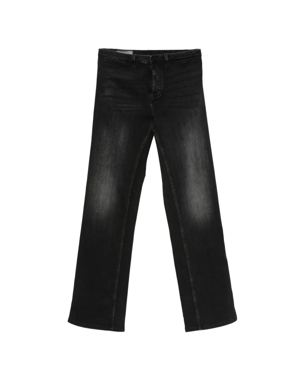 Gucci Black Cotton Denim Pants With Web for men