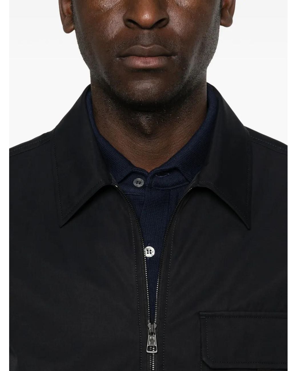 Moncler Black Chest-Pocket Zip Jacket for men