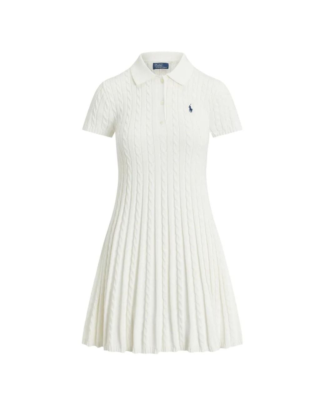 Polo Ralph Lauren ケーブルニット ポロワンピース ホワイト　L Polo Ralph Lauren ケーブルニット ポロワンピース ホワイト | Lyst