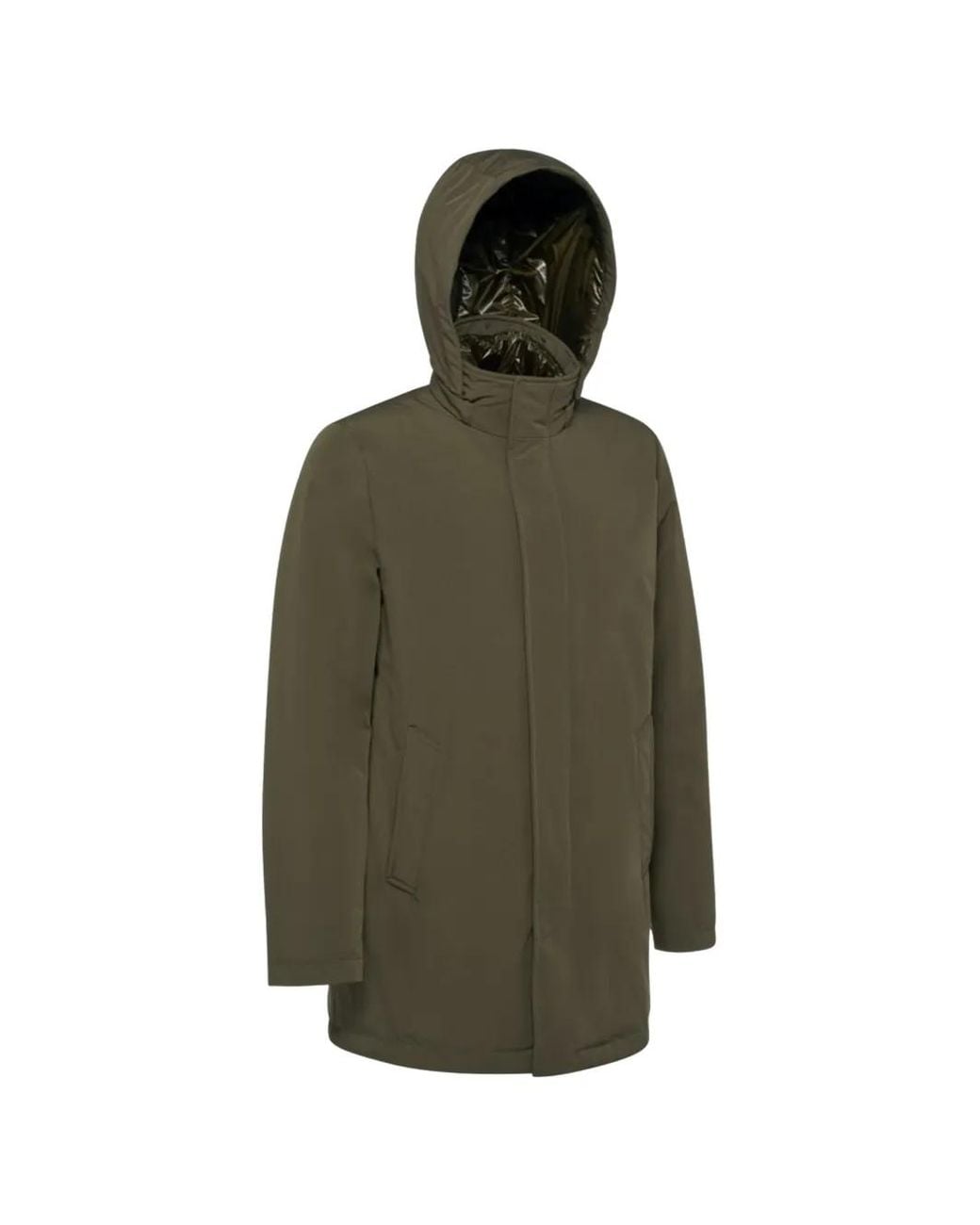 Geox Green Hooded Concealed-Fastening Jacket for men