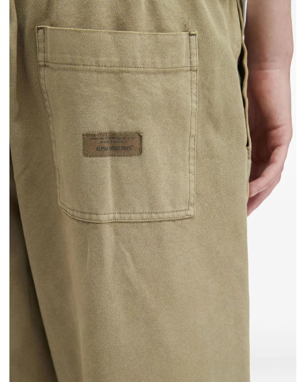 Alpha Industries Green Elasticated-Waist Trousers for men