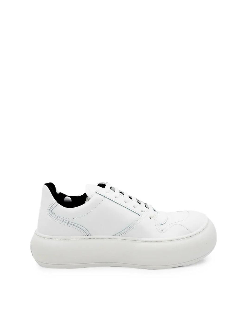 Moschino White Becco Square-Toe Sneakers for men