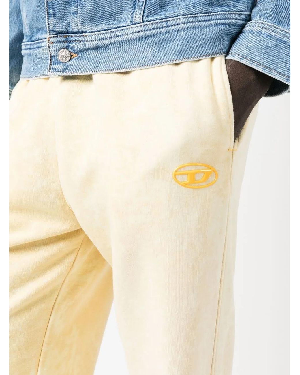 DIESEL Natural Embossed Logo Track Pants for men