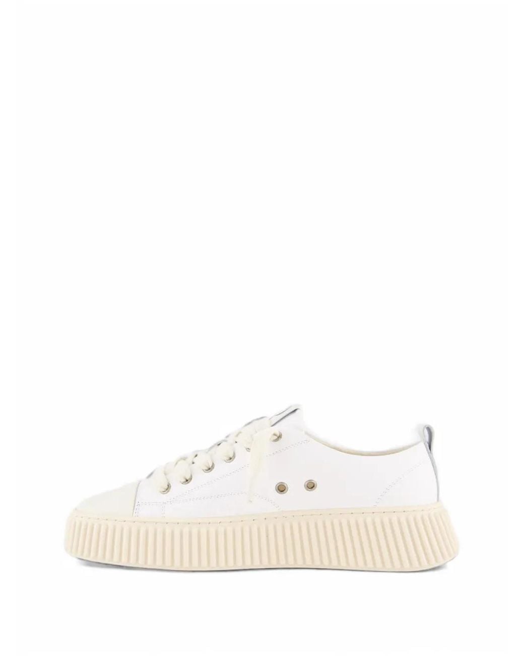 Rhun White Treble Leather Sneakers