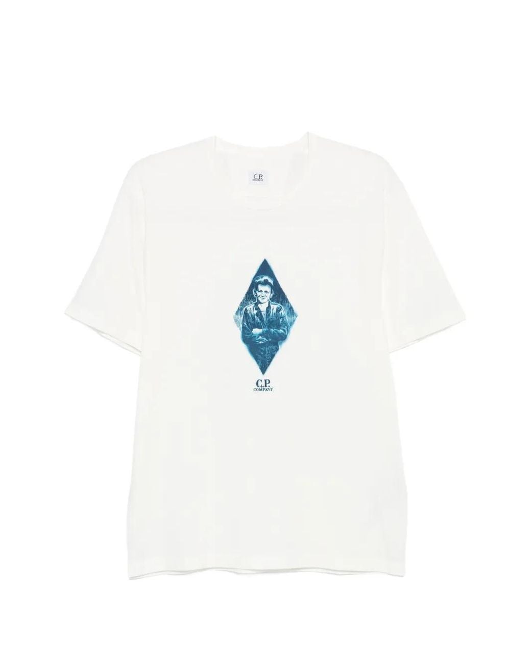 C P Company Blue Compact 20/1 Jersey Short-Sleeve British Sailor T-Shirt for men