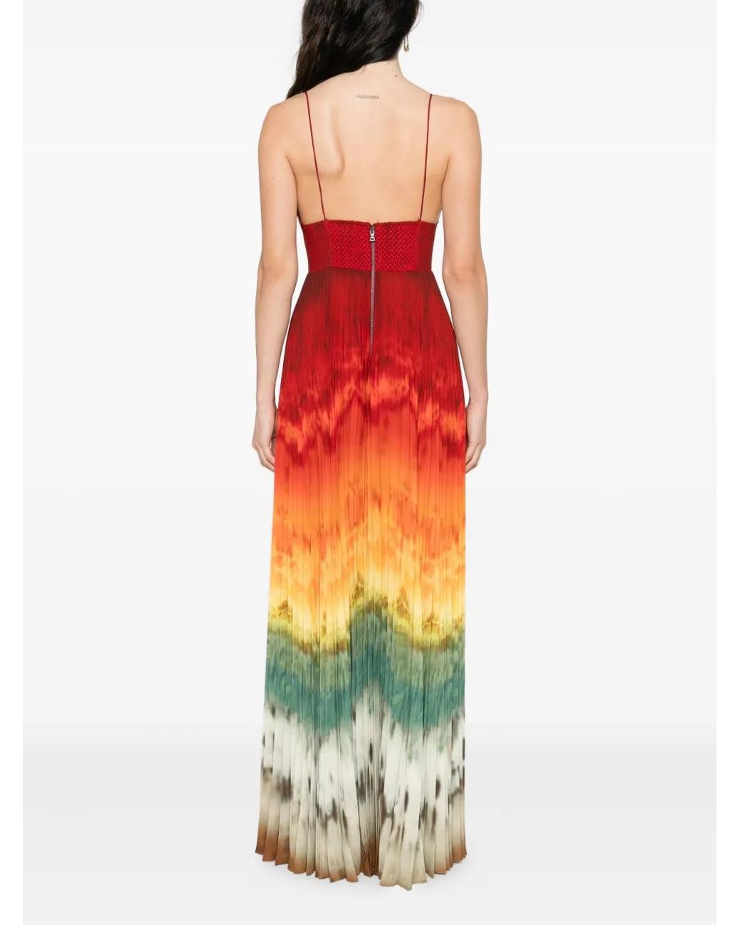 open lace back dress Crimson and Ivory Bandhani Tie Dye Dress – Western Era main image 1