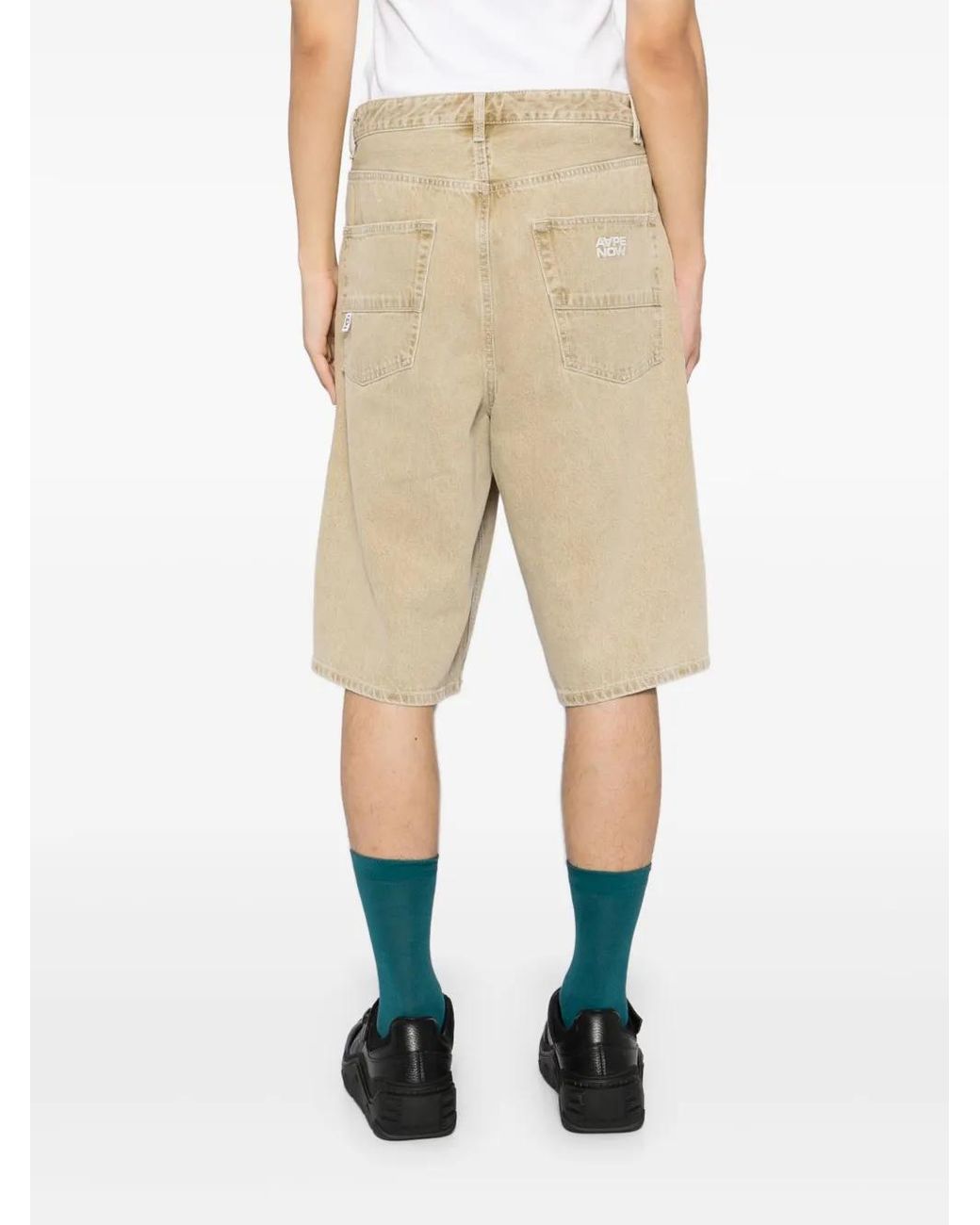 Aape By A Bathing Ape Natural Denim Shorts for men