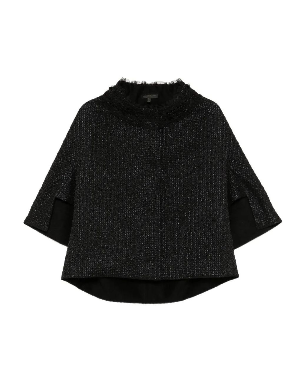 Shiatzy Chen Black Lace-Trim Jacket