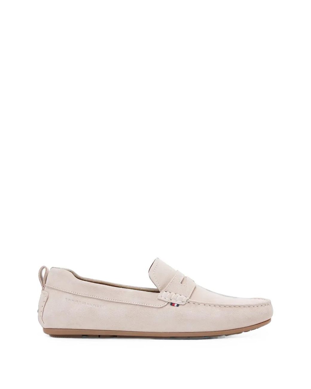 Tommy Hilfiger White Suede Penny Loafers for men