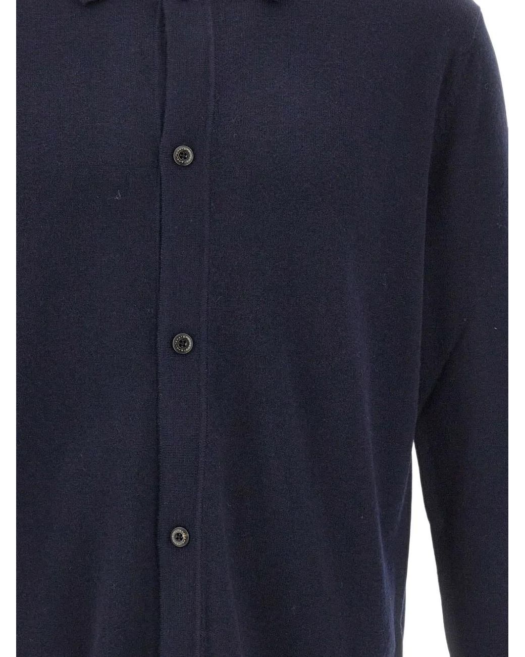 Peuterey Blue Trilogy-Logo Button-Up Cardigan for men
