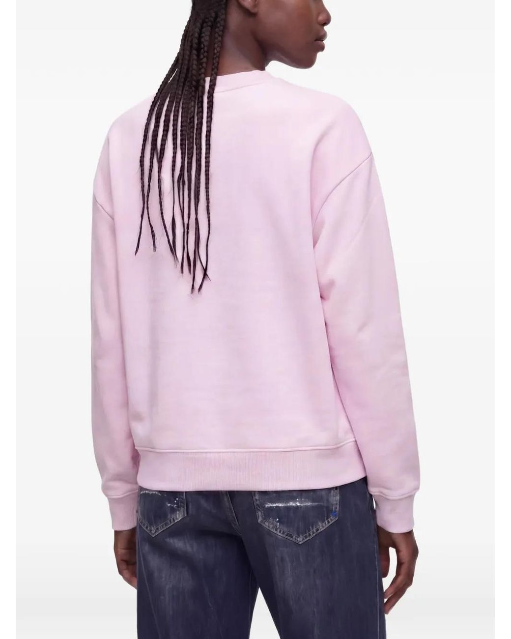 Karl Lagerfeld Pink Logo-Print Drop-Shoulder Sweatshirt