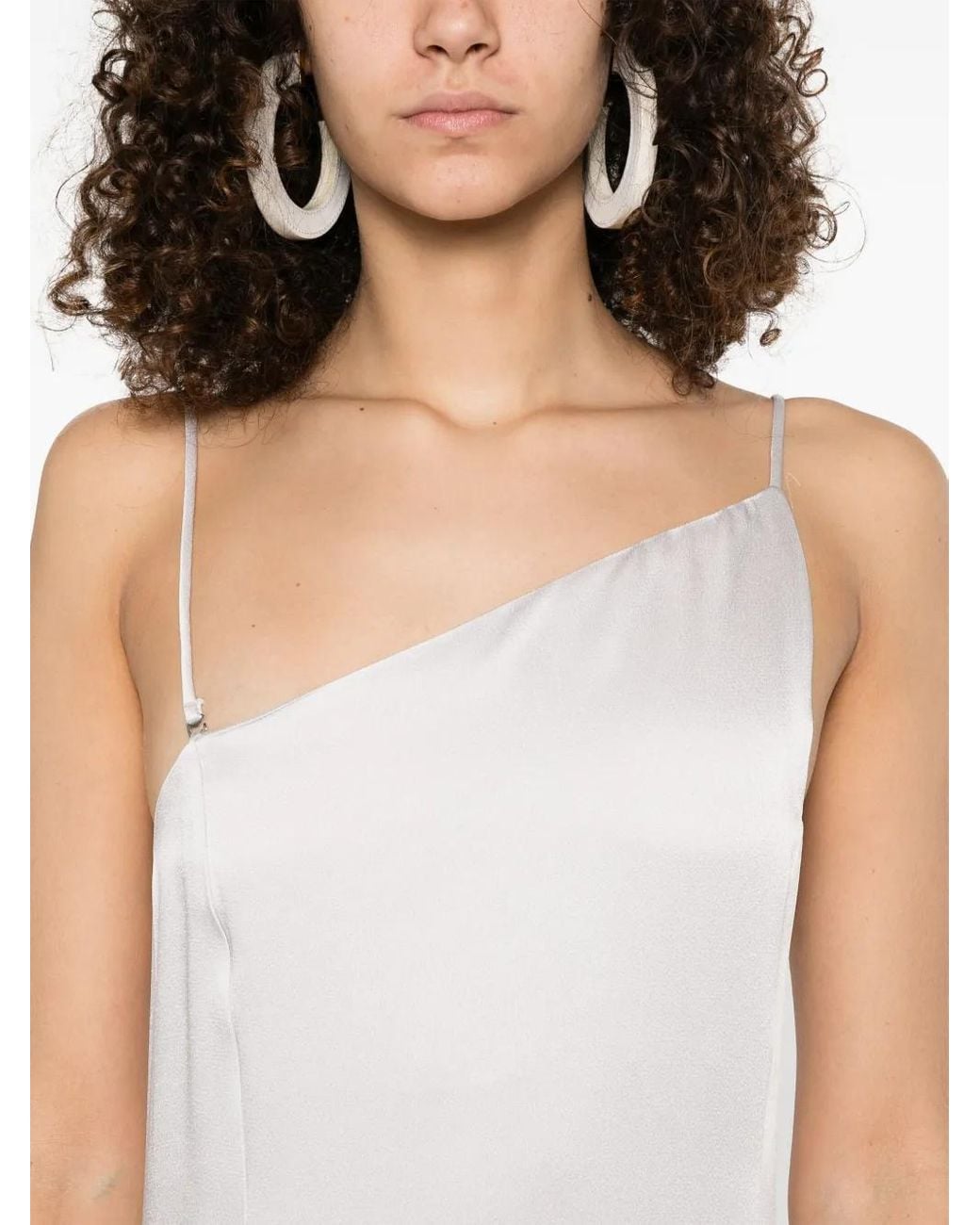 Forte_forte White Maxi Dress With Single Shoulder Strap