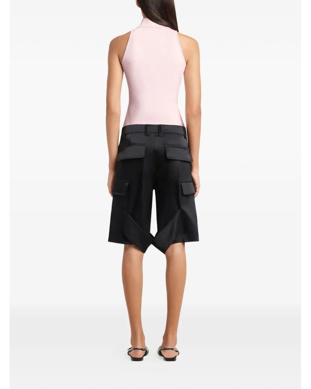 Courreges Black Belt-Loop Shorts