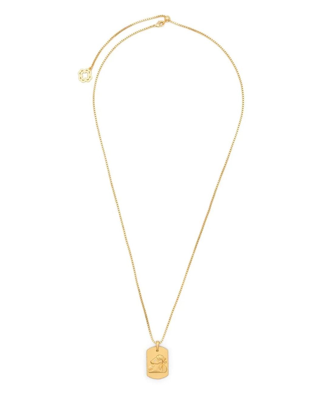Maje White Zodiac Sign Plaque Necklace