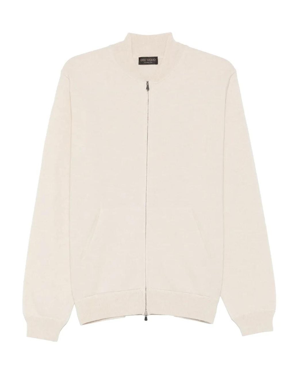 Dell'Oglio White Zip Cardigan for men
