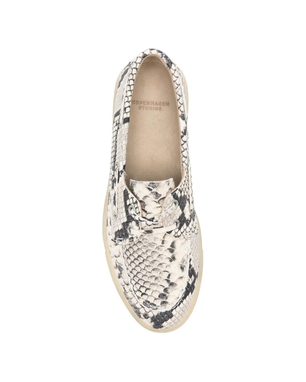 COPENHAGEN White Snake Leather Loafers