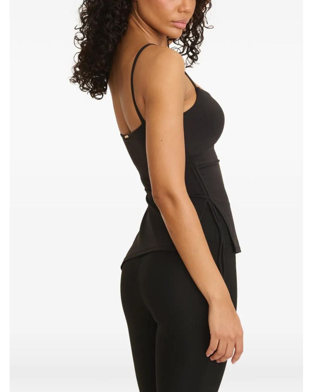 AMADAWEAR Black Mira Asymmetric Tank Top
