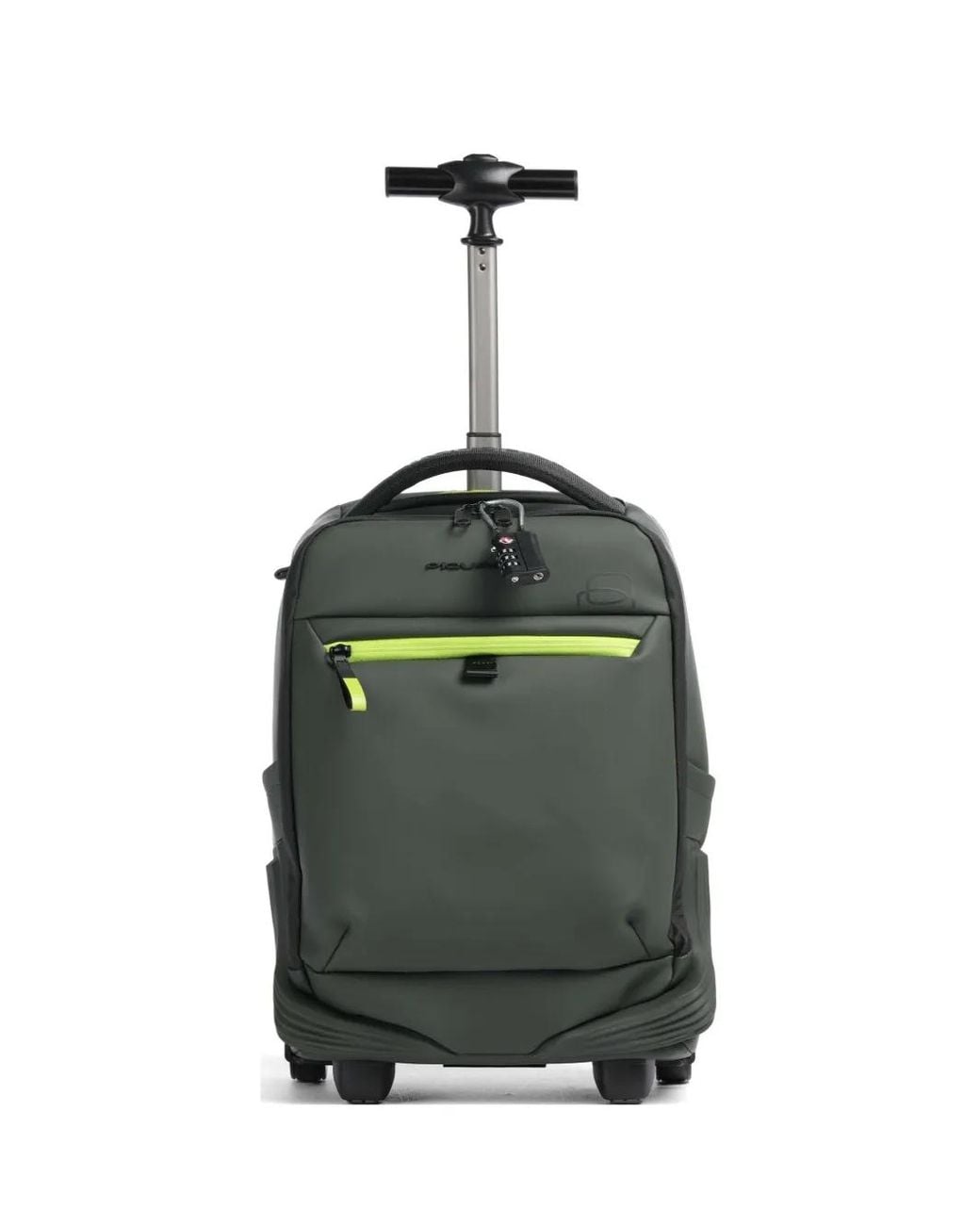 Piquadro Green Water-Resistant Wheeled Backpack for men